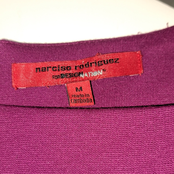 Narciso Rodriguez Design Nation Dress Mulberry Black Long Sleeve Sheath Medium - Picture 11 of 16